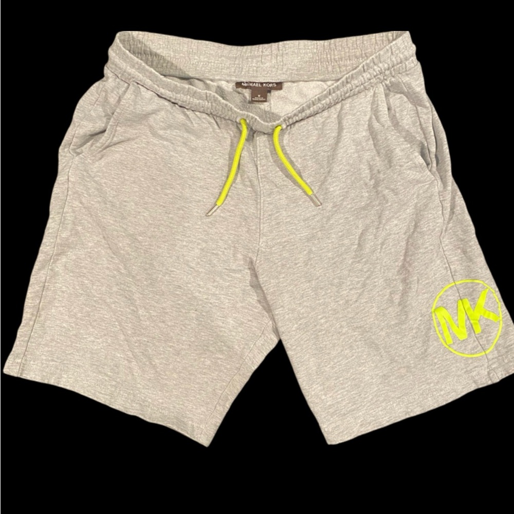 Michael Kors Gray Men's Shorts with Yellow Accents
